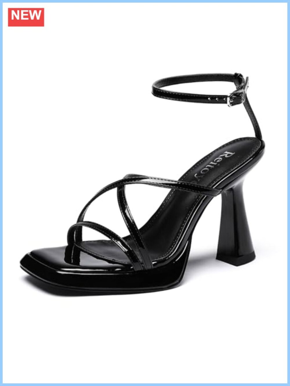 Strappy Platform Square Toe Heeled Sandals with Block Heel